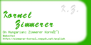 kornel zimmerer business card